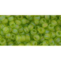 TOHO Round 6/0 Transparent-Rainbow-Frosted Lime Green 250gr - TR-06-164F