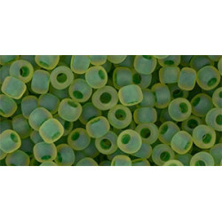 TOHO Round 6/0 Inside-Color Frosted Jonquil/Emerald-Lined 250gr - TR-06-242F