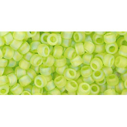 TOHO Round 8/0 Transparent-Rainbow-Frosted Lime Green 250gr - TR-08-164F