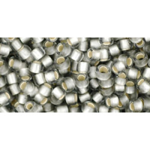 TOHO Round 8/0 Silver-Lined Frosted Black Diamond 250gr - TR-08-29AF