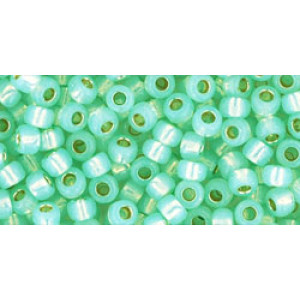 TOHO Round 8/0 PermaFinish - Silver-Lined Milky Lt Peridot 250gr - TR-08-PF2118
