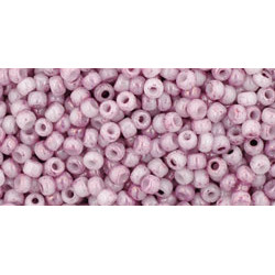 TOHO Round 11/0 Marbled Opaque White/Pink 250gr - TR-11-1200