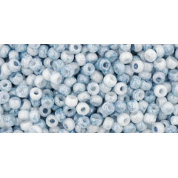 TOHO Round 11/0 Marbled Opaque White/Blue 250gr - TR-11-1205