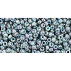 TOHO Round 11/0 Marbled Opaque Turquoise/Luster Transparent Blue 250gr - TR-11-1208