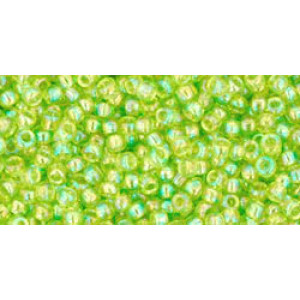 TOHO Round 11/0 Transparent-Rainbow Lime Green 250gr - TR-11-164