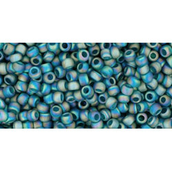 TOHO Round 11/0 Transparent-Rainbow-Frosted Teal 250gr - TR-11-167BDF TOHO Round 11/0 Transparent-Rainbow-Frosted Teal 250gr - TR-11-167BDF