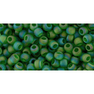 TOHO Round 11/0 Transparent-Rainbow-Frosted Grass Green 250gr - TR-11-167BF