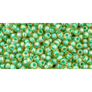 TOHO Round 11/0 Inside-Color Rainbow Lt Jonquil/Mint-Lined 250gr - TR-11-1830