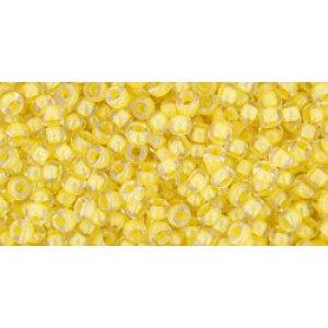 TOHO Round 11/0 Inside-Color Crystal/Yellow-Lined 250gr - TR-11-192