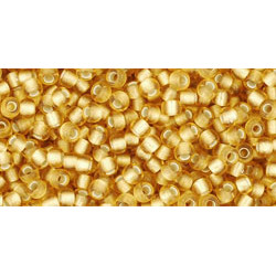 TOHO Round 11/0 Silver-Lined Frosted Topaz 250gr - TR-11-22BF TOHO Round 11/0 Silver-Lined Frosted Topaz 250gr - TR-11-22BF