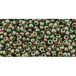TOHO Round 11/0 Inside-Color Peridot/Fuchsia-Lined 250gr - TR-11-250