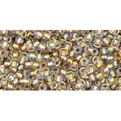 TOHO Round 11/0 Inside-Color Crystal/Gold-Lined 250gr - TR-11-262