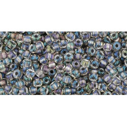 TOHO Round 11/0 Inside-Color Gold-Luster Crystal/Opaque Gray-Lined 250gr - TR-11-266