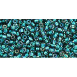 TOHO Round 11/0 Inside-Color Crystal/Metallic Teal-Lined 250gr - TR-11-270