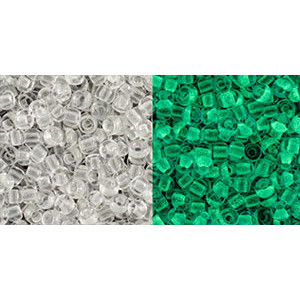 TOHO Round 11/0 Glow In The Dark - Crystal/Bright Green 250gr - TR-11-2710