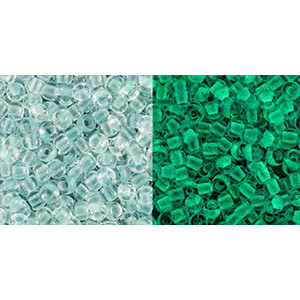 TOHO Round 11/0 Glow In The Dark - Baby Blue/Bright Green 250gr - TR-11-2723