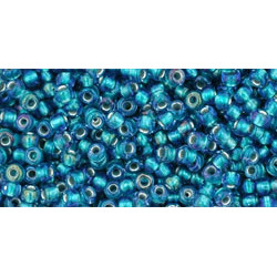 TOHO Round 11/0 Inside-Color Rainbow Crystal/Green Teal-Lined 250gr - TR-11-274