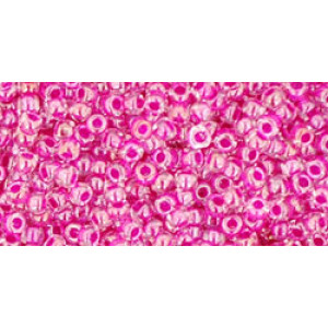 TOHO Round 11/0 Inside-Color Crystal/Fuchsia-Lined 250gr - TR-11-350