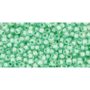 TOHO Round 11/0 Inside-Color Crystal/Mint Julep-Lined 250gr - TR-11-354