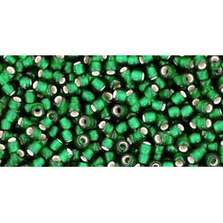 TOHO Round 11/0 Silver-Lined Frosted Green Emerald 250gr - TR-11-36F
