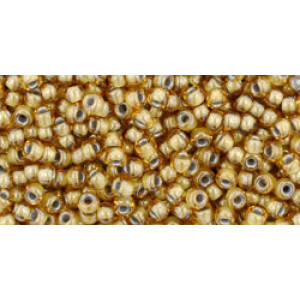 TOHO Round 11/0 Inside-Color Topaz/Lt Gray-Lined 250gr - TR-11-375