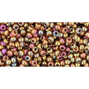 TOHO Round 11/0 Gold-Lustered Dk Topaz 250gr - TR-11-459
