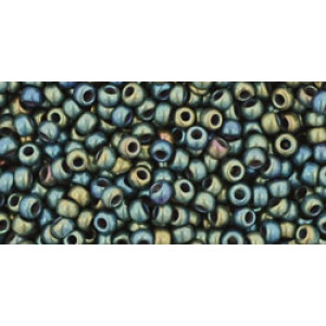TOHO Round 11/0 Frosted Metallic Iris - Green/Brown 250gr - TR-11-84F