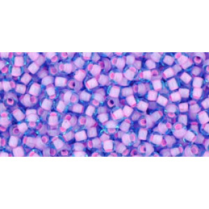 TOHO Round 11/0 Inside-Color Aqua/Bubble Gum Pink-Lined 250gr - TR-11-937