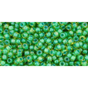 TOHO Round 11/0 Inside-Color Lime Green/Opaque Green-Lined 250gr - TR-11-947