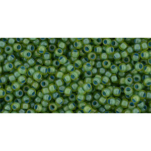 TOHO Round 11/0 Inside-Color Frosted Lime Green/Opaque Green-Lined 250gr - TR-11-947F TOHO Round 11/0 Inside-Color Frosted Lime Green/Opaque Green-Lined 250gr - TR-11-947F