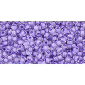 TOHO Round 11/0 Inside-Color Crystal/Purple-Lined 250gr - TR-11-966