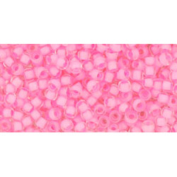 TOHO Round 11/0 Inside-Color Crystal/Neon Carnation-Lined 250gr - TR-11-969
