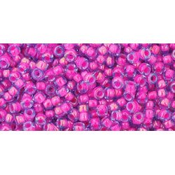 TOHO Round 11/0 Luminous Lt Sapphire/Neon Pink-Lined 250gr - TR-11-980