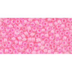 TOHO Round 11/0 Inside-Color Crystal/Ballerina Pink-Lined 250gr - TR-11-987