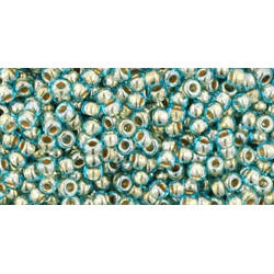 TOHO Round 11/0 Gold-Lined Aqua 250gr - TR-11-990 TOHO Round 11/0 Gold-Lined Aqua 250gr - TR-11-990