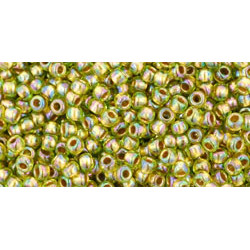 TOHO Round 11/0 Gold-Lined Rainbow Peridot 250gr - TR-11-996 TOHO Round 11/0 Gold-Lined Rainbow Peridot 250gr - TR-11-996
