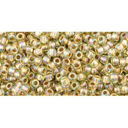 TOHO Round 11/0 Gold-Lined Rainbow Lt Jonquil 250gr - TR-11-998 TOHO Round 11/0 Gold-Lined Rainbow Lt Jonquil 250gr - TR-11-998