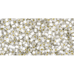 TOHO Round 11/0 PermaFinish - Silver-Lined Frosted Crystal 250gr - TR-11-PF21F