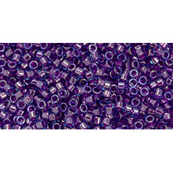 TOHO Treasure 11/0 Royal Purple-Lined Aqua 100gr - TT-01-252 TOHO Treasure 11/0 Royal Purple-Lined Aqua 100gr - TT-01-252