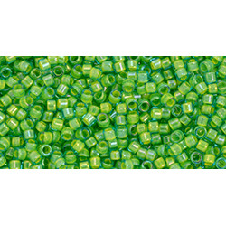 TOHO Treasure 11/0 Opaque Yellow-Lined Aqua 100gr - TT-01-307 TOHO Treasure 11/0 Opaque Yellow-Lined Aqua 100gr - TT-01-307