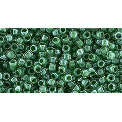 TOHO Takumi Round 11/0 Inside-Color Crystal/Emerald-Lined 250gr - TTR-11-1070