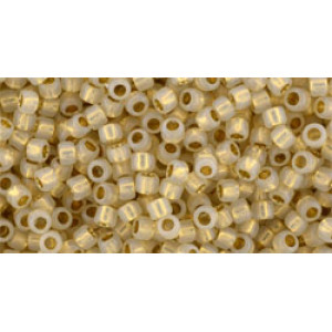 TOHO Takumi Round 11/0 Gold-Lined Frosted Crystal 100gr - TTR-11-751