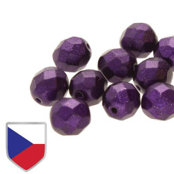 Fire Polish 4mm Metalust Purple Czk Shld -40 Bds/St 10St/Bg