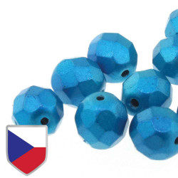 Fire Polish 4mm Metalust Turquoise Czk Shld -40 Bds/St 10St/Bg