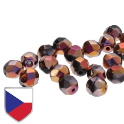 Fire Polish 4mm Jet Full Sliperit Czk Shld -40 Bds/St 10St/Bg
