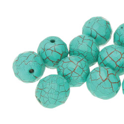 Fire Polish 6mm Ionic Turq Green/Brown-25Bd/St 8St/Bg
