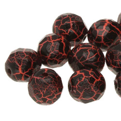 Fire Polish 6mm Ionic Jet/Orange-25Bd/St 8St/Bg