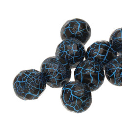 Fire Polish 6mm Ionic Jet/Blue-25Bd/St 8St/Bg