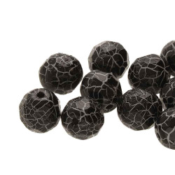 Fire Polish 6mm Ionic Jet/White-25Bd/St 8St/Bg