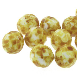 Fire Polish 6mm Chalk Trav 25Bd/St 8 St/Bg